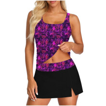 Women's neck swimsuit, loose fit, color blocking, -22 XXL