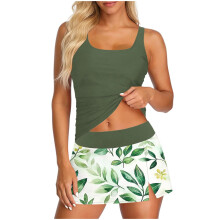 Women's neck swimsuit, loose fit, color blocking, -27 XXL