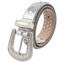 Elegant Rhinestones Belt For Women PU Leather-With buckle 102