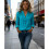 Long Sleeve V Neck Button Blouse For Womens Solid Color-White L 5
