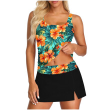 Women's neck swimsuit, loose fit, color blocking, -19 XL
