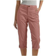 Women Casual Button Loose Travel Hiking Cropped-Rouge color XXL