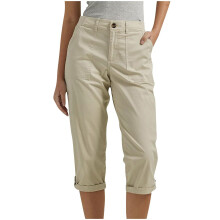 Women Casual Button Loose Travel Hiking Cropped Pants-Apricot L