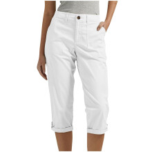 Women Casual Button Loose Travel Hiking Cropped Pants-White L