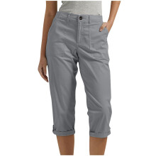 Women Casual Button Loose Travel Hiking Cropped-Light Gray XXL