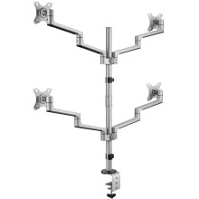 Support pour quatre écrans 17-32" en aluminium avec gestion des câbles