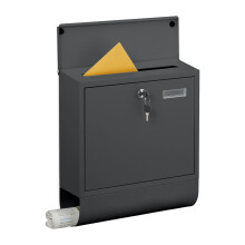 Briefkasten mit Zeitungsfach - Metall, matte Oberfläche