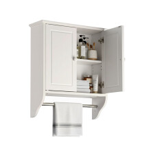 Badezimmer-Wandschrank mit verstellbarem Einlegeboden und Handtuchhalter