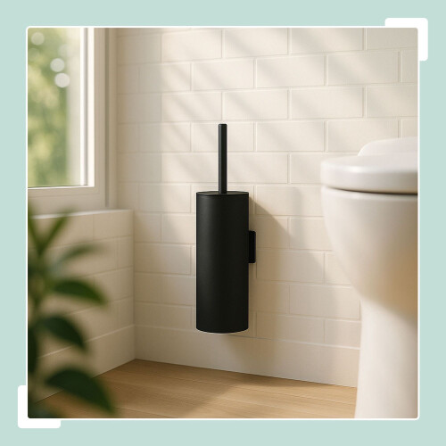 Edelstahl-Toilettenbürsten-Set mit Wandhalterung 1