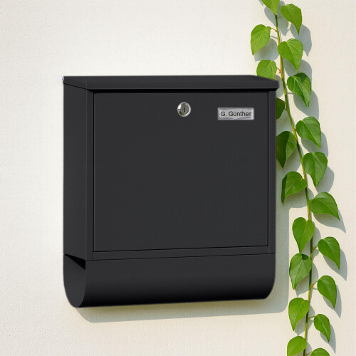 Briefkasten mit Zeitungsfach - Metall, matte Oberfläche 1