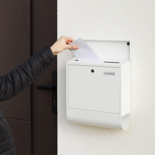 Briefkasten mit Zeitungsfach - Metall, matte Oberfläche 2