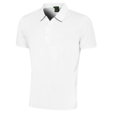 (L, White) Hugo Boss Mens Paddytech Lightweight Stretch Quick Drying Golf Polo Shirt