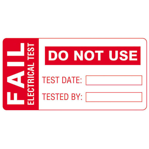 Martindale FAIL1 PAT Testing FAIL Labels - Roll Of 100