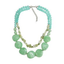 Trendy Two Layer Statement Necklace Portable-emerald green