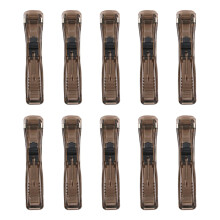 Pack of 10 Plastic Push Clips Document-Transparent black