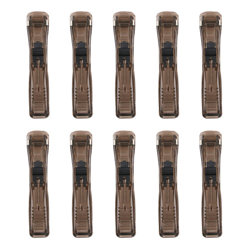 Pack of 10 Plastic Push Clips Document-Transparent black