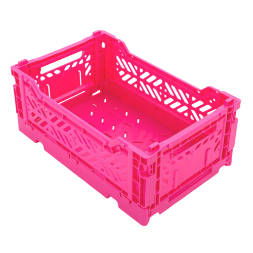 Panier de rangement pliable pour bureau, boîte de rangement-rose