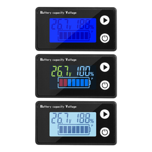 DC9-100V Battery Capacity Indicators LCD Car Motorcycle-white 1