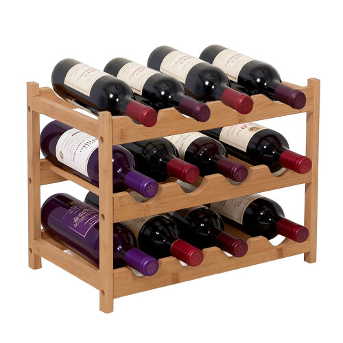 Weinregal aus Bambus für Küche oder Hausbar