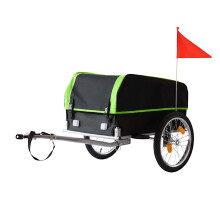 Reboque dobrável para carga de bicicleta com capa resistente às intempéries.