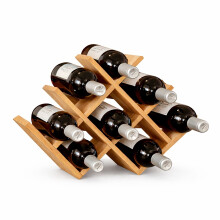 Weinregal aus Bambus - Bietet Platz für 8 Flaschen, W-förmiges Design
