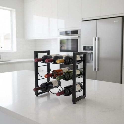 Weinregal für 9 Flaschen - Metall, schlankes Design 1