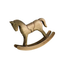Scandinavisch hobbelpaard houtsnijwerk miniatuur standbeeld-4