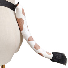1Piece Cow Costume Set,Cow Ears Headband-Cow tail brown white