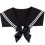Lightweight Sailor Uniform Necktie Collar Polyester False-Black 1