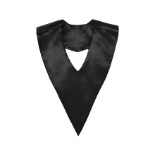 Contemporary Satins Graduation Stole Triangular V Shape-Black