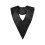 Contemporary Satins Graduation Stole Triangular V Shape-Black 1