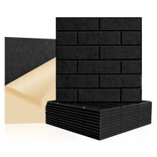 12 stuks baksteenpatroonpanelen geluidsabsorberende-Zwart