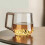 Multipurpose Glass Cup Carved Mountain-Transparent color 45 7