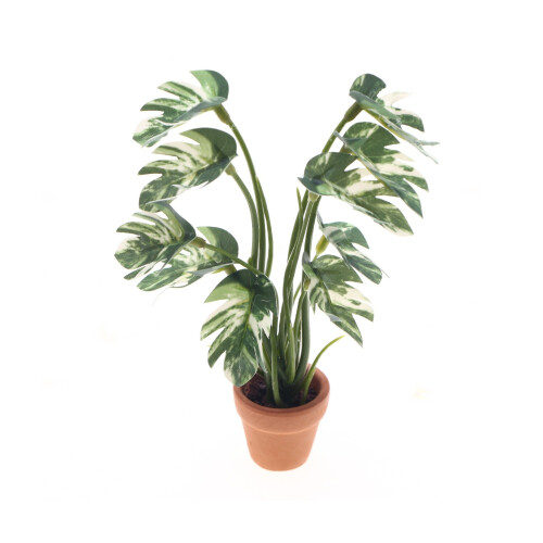 Child Safe Artificial Monstera Leaf Miniature Plant For