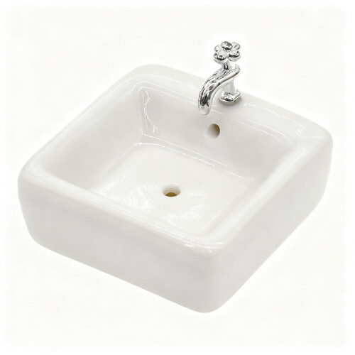 Miniature Ceramic Bathroom Dollhouses Accessory For-square