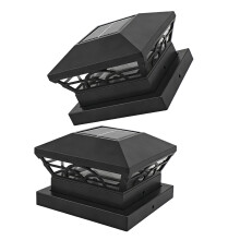 Intelligent Solar Pillar Light for Outdoor-Pattern 2 Pack