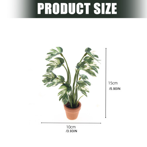 Child Safe Artificial Monstera Leaf Miniature Plant For 2