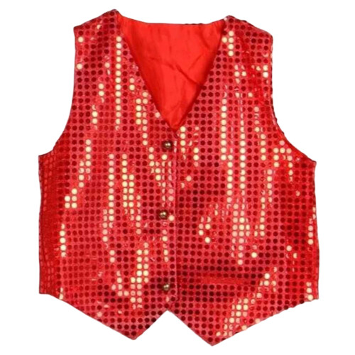 Versatile Sequins Vest For Multiple Occasion Parties-Red 140cm