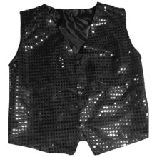 Lightweight Sequins Vest For Long Time Comfort-Black 110cm