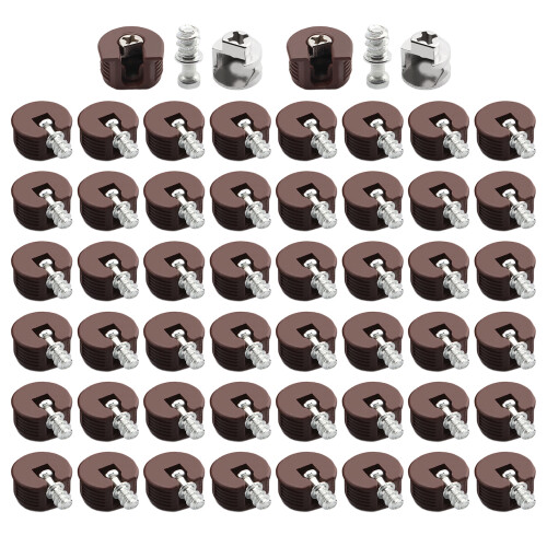 50Pcs Plate Support Clips with Screws Woodworking-dark brown