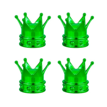 Anti Corrosion Chrome Plated Valves Cap for Cars SUVs and-Green