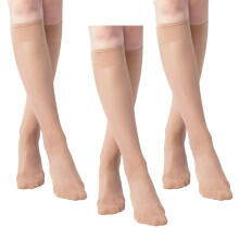 Bas mi-bas pour femmes, chaussettes fines et-peau claire