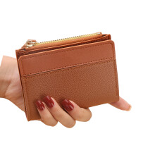 Porte-monnaie élégant, portefeuille court et Compact pour-brun