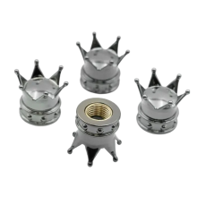 Bouchon de valve décoratif anti-fuite, style couronne,-gris