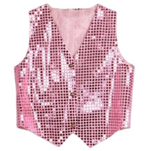 Gilet à paillettes pour spectacles sur scène, pour-Rose 120cm