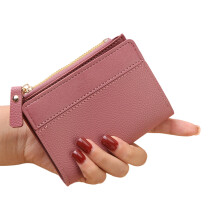 Fashionable Short Wallet Lightweight PU Leather Coin Purse-Pink