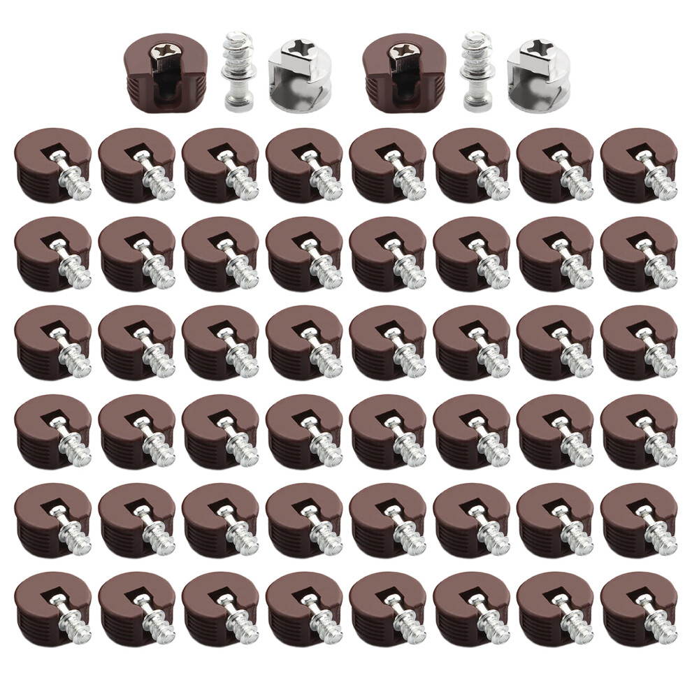 50Pcs Quick Assembly Furniture Connecting Bracket-Dark Brown 7751001364549