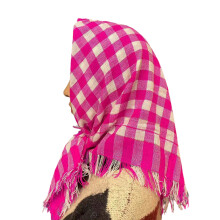 Écharpe en tricot, couvre-chef léger-Rose rouge et blanche