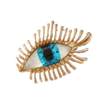 Stylish Gothic Eye Brooch Handmade Rhinestones Alloy-A