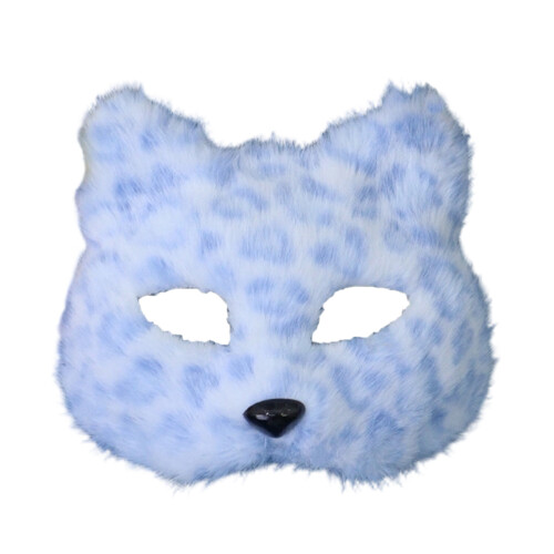 Foxes Wolf Mask Plush Cats Half Face Mask Eyemask Foxes-Blue